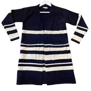 Just Madison navy striped cardigan jacket size small